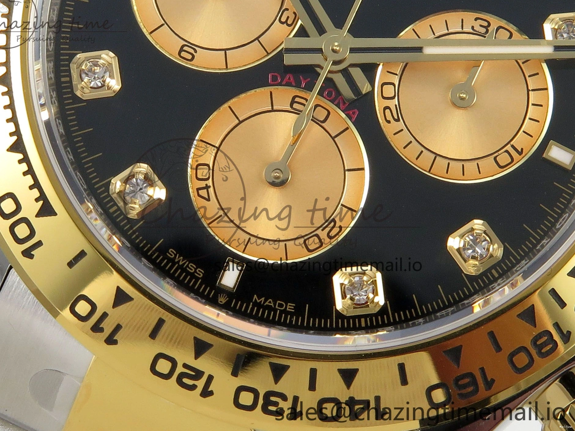 MiroTime 0512 Fashionable Daytona 126503 THBF 1:1 Best Edition Black YG Diamonds Dial on SS YG Bracelet SH 137